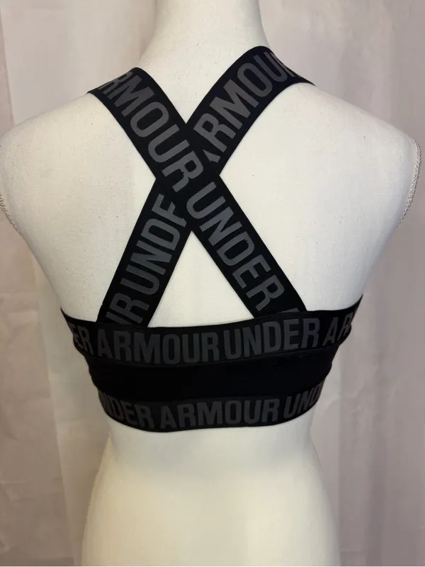 Under Armour Black Logo-Trim Sports Bralette - Image 4