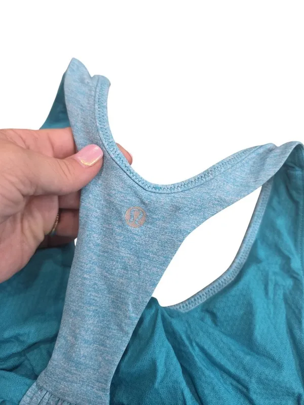 Lululemon Athletica Blue Racerback Tank Top Built-In Bra Size 12 - Image 5