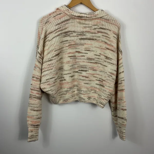 L Space Layla Solstice Space Dye Collared V Neck Sweater M - Image 3