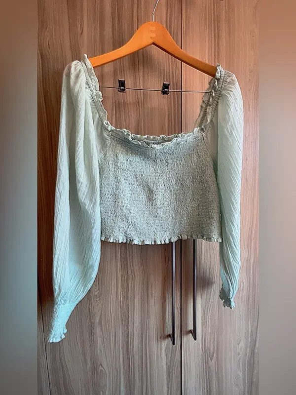 Aerie smocked puff sleeve top - Image 2