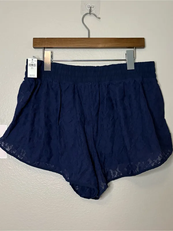 Aerie hot stuff 2” lace shorts large summer blue beach lake vacation athletic - Image 4