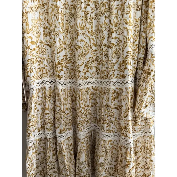 Free People Talk About It Tunic Top Ivory Combo Women's Size Medium‎ - Image 11