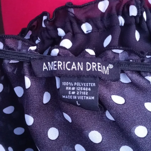 American Dream Polka Dots Crop Top Sz L - Image 5