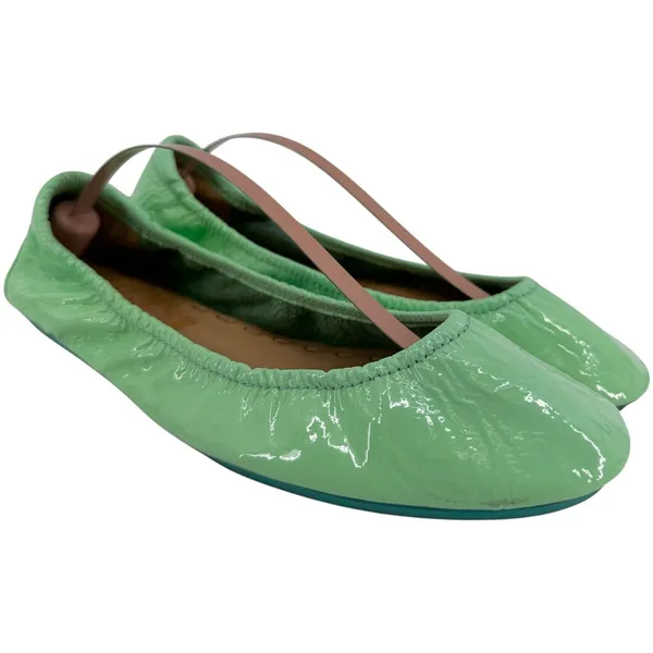 Tieks Mint Patent Full-Grain Leather Ballet Flats Split Sole Packable Mint 9 - Image 2