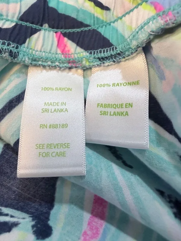 Lilly Pulitzer Shorts Katia High Tide Dancing Lady Flowy Lounge Lg - Image 3