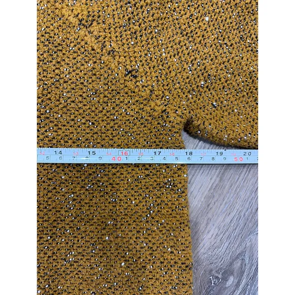 Eileen Fisher Womens XS Mustard Textured Knit Sweater Mock Neck Minimalist - Image 5