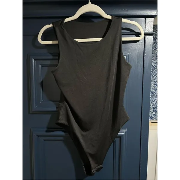 NEW Black Crew Neck Sleeveless Bodysuits Racerback Leotard S - Image 3