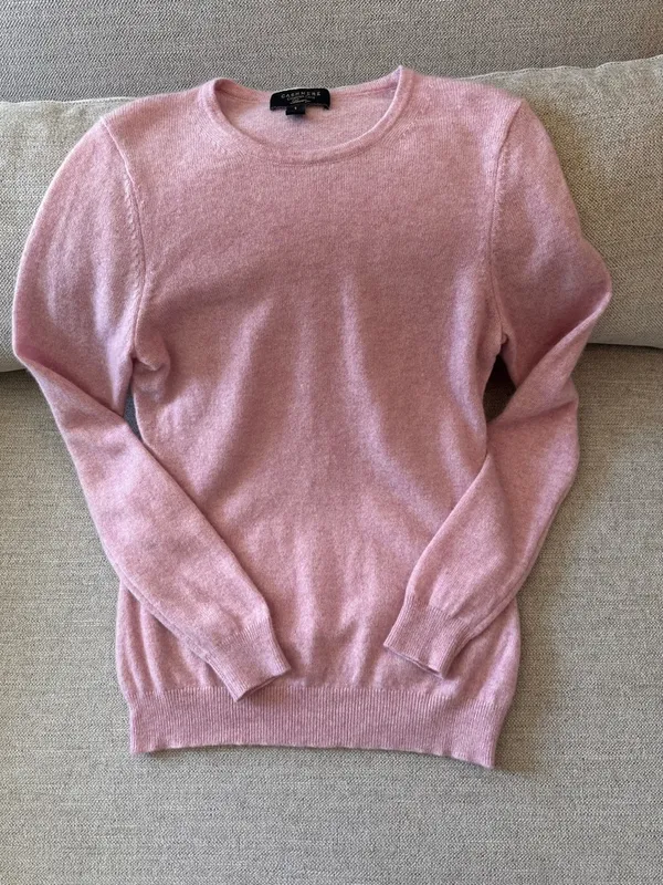 Charter Club 100% Cashmere Pink Crewneck Long Sleeve Sweater Women’s Size S - Image 4