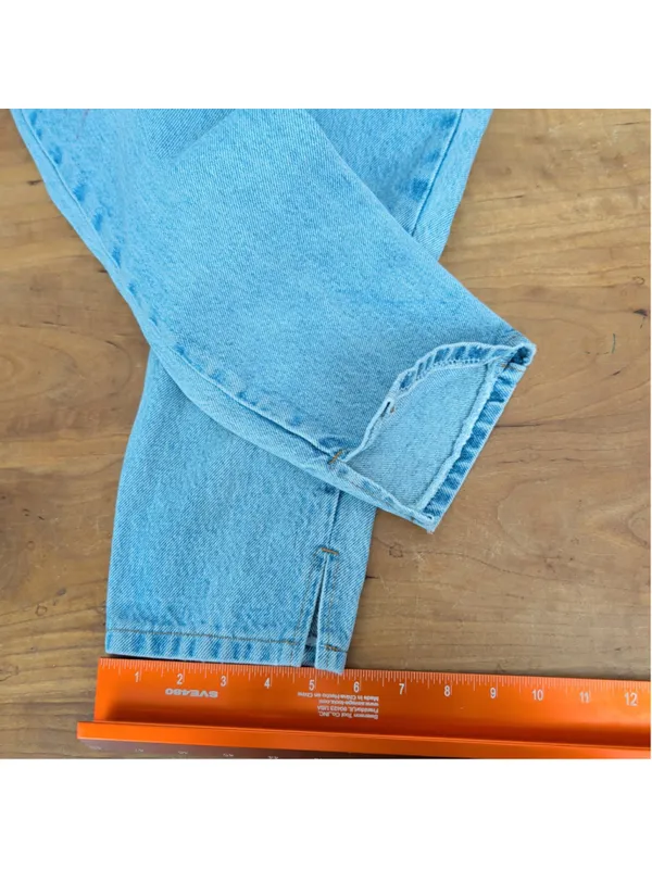 Vintage Distressed Levi's High Waisted Tapered Ankle Slit Jeans - Image 7