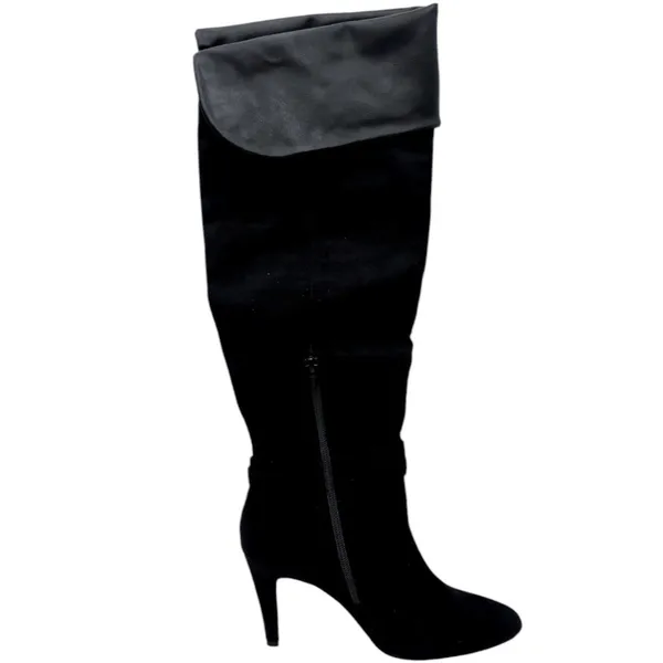 Rialto Clea Black‎ Faux Suede Over-The-Knee Boot 4 Inch Heel Special Occasion 9 - Image 6