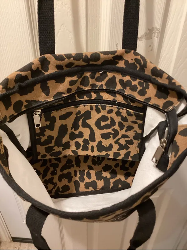 Judy Blue Leopard Print Tote in Brown and Black - Image 4