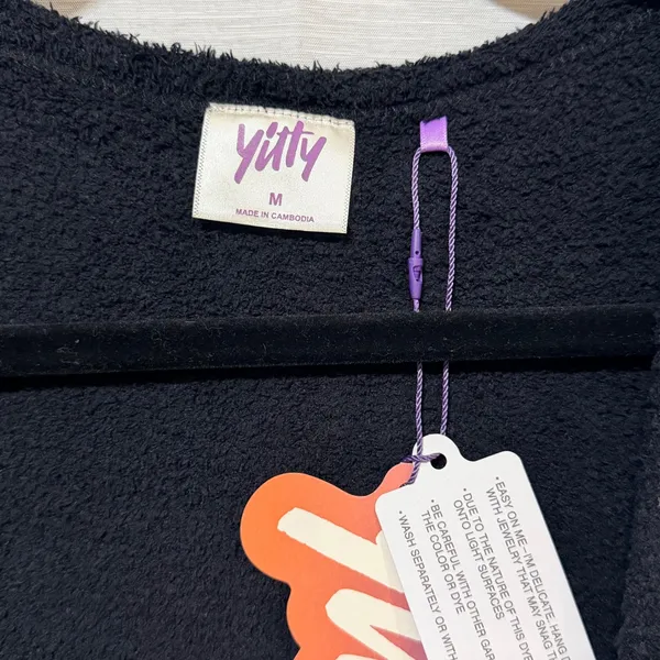 Yitty pet me Fuzzy Open Front Cardigan Pockets‎ Medium NEW - Image 6