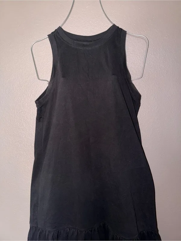 Madewell Black Sleeveless Ruffle-Hem Mini Dress - Image 2