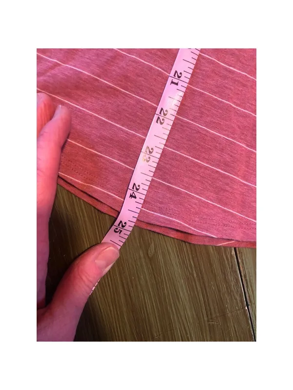Lululemon NWOT Love Tee V-Neck Pink Striped Knit Top - Size Small - Image 5