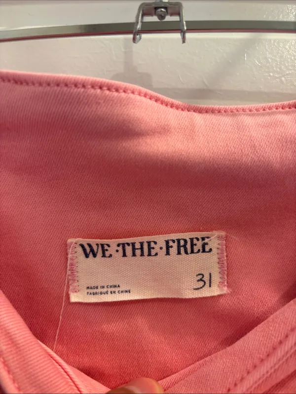 We The Free Free People Pink Crossover Waist Flare Jeans Size 31 - Image 2