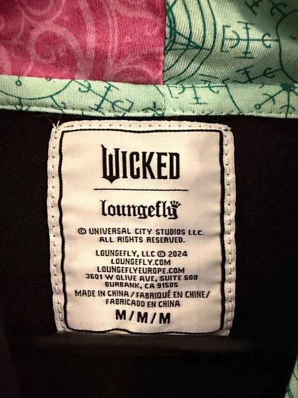 Loungefly Wicked Elphaba & Glinda Split‎ Unisex Hoodie Medium - Image 4