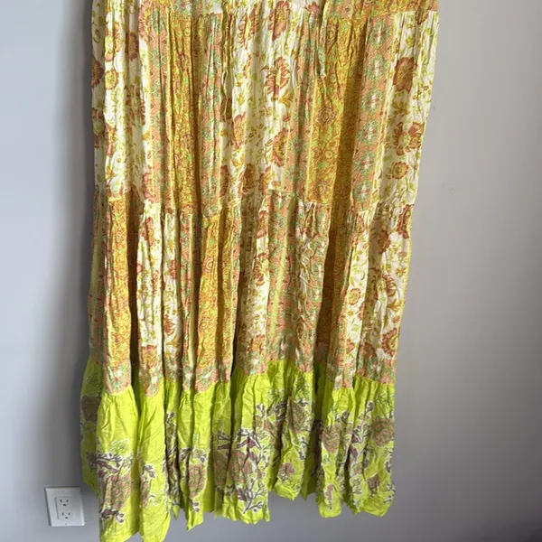 FREE PEOPLE Hanalei Bay Dress in Yellow Combo Small - Image 7