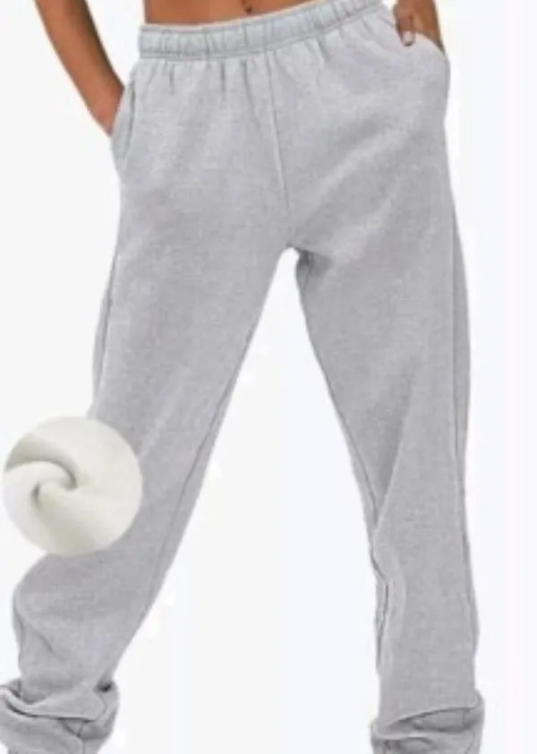 Efan Women's Classic Gray Baggy High Waisted Joggers With Pockets - Image 2