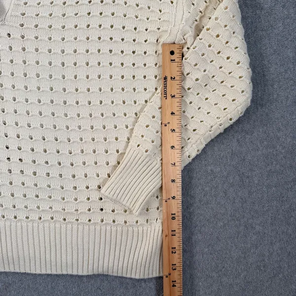 JOIE Sansa Open Knit Sweater Women's Medium Cream Long Sleeve V-Neck - Image 6