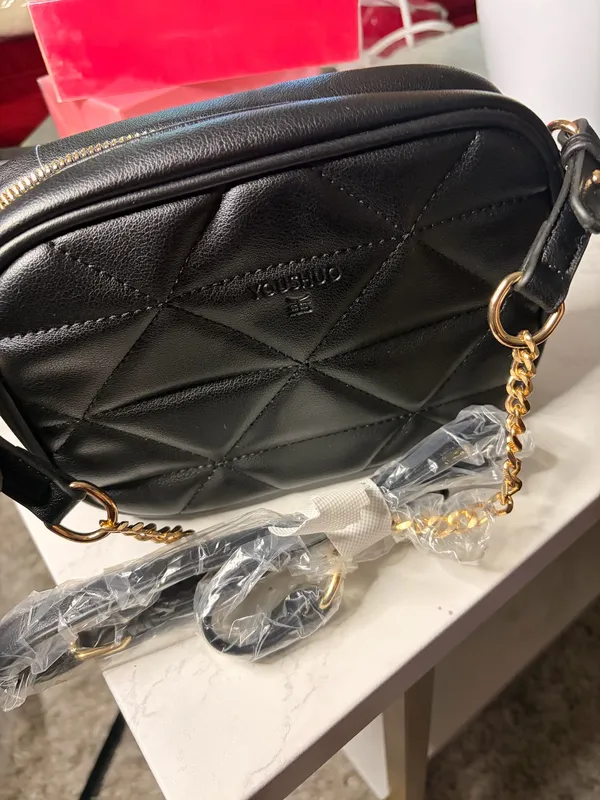 & Other Stories YSHUO Quilted Black Crossbody Bag with Gold Chain - Image 2