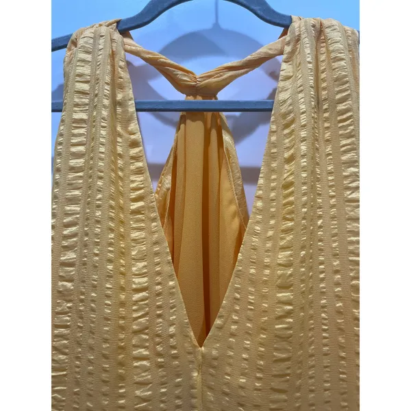 NWT FRAME 100% Silk Draped Crinkle Halter Neck Top Sz S - Image 9