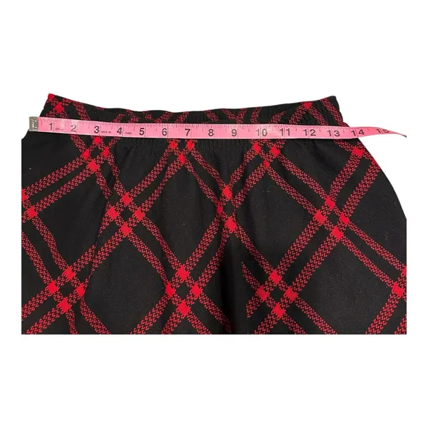 Ecco Eccobay Vintage Taylor Swift Style Red Black Plaid Wool A-Line Midi Skirt‎ Med - Image 6