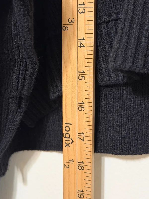 Free People Easy Street Crop Pullover Sweater Size Small Black Oversized Knit - Image 10