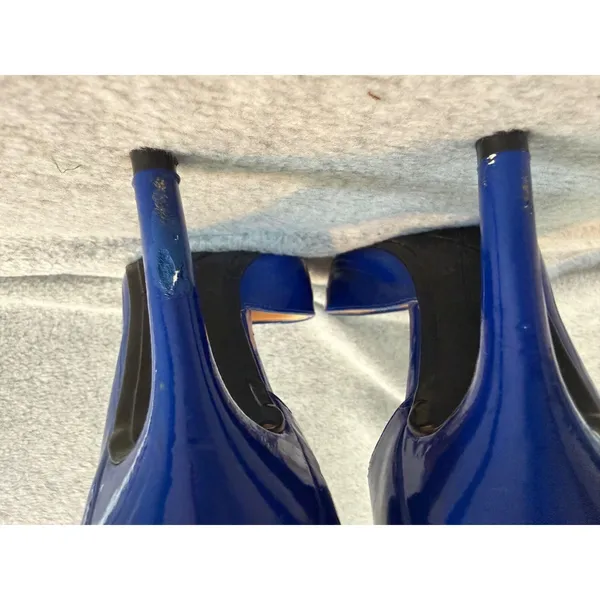 Marc Fisher Joey Cobalt Blue Patent Peep Toe d'Orsay Heels Womens 8M MFJOEY - Image 6