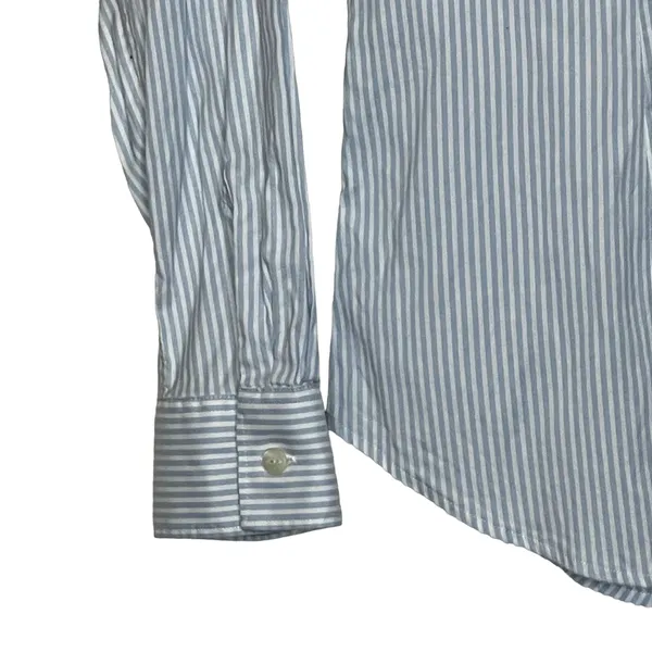 Southern Tide Shirt Size 4‎ Blue White Striped Cotton Stretch Blend Womens LS - Image 5