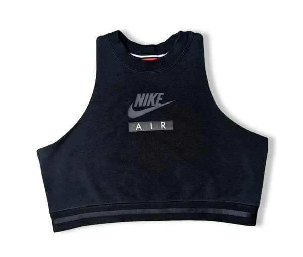 Nike Air Black Cropped Elastic Band Sports Athletic Tank - Image 2