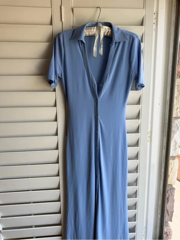 Song Of style Light Blue Button-Front Midi Dress Francine Midi Dress xs - Image 5