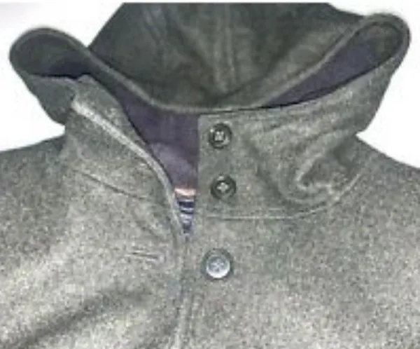 American Eagle Womens Wool Pea Coat Size M Dark Olive Marled Fleece Lined Hooded - Image 7