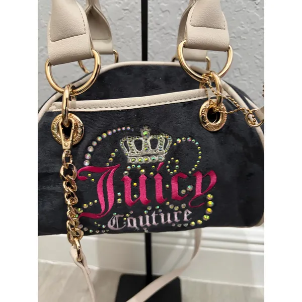 Juicy Couture Dreamy Juicy Satchel in Black Liquorice Rhinesones NEW - Image 3