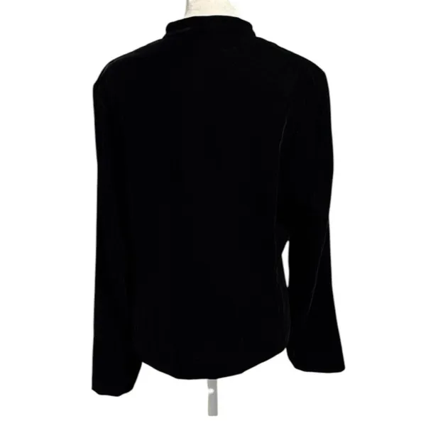 Vintage Talbots Size 10 Button Front Shirt Top Black Velvet Goth - Image 2