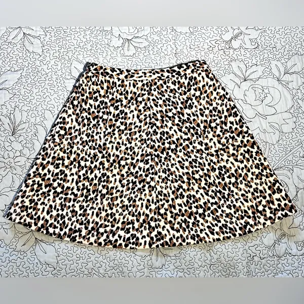 NWT TUCKERNUCK Murphy Leopard A-Line Mini Skirt XS Preppy Chic Womens XS 💛 - Image 8