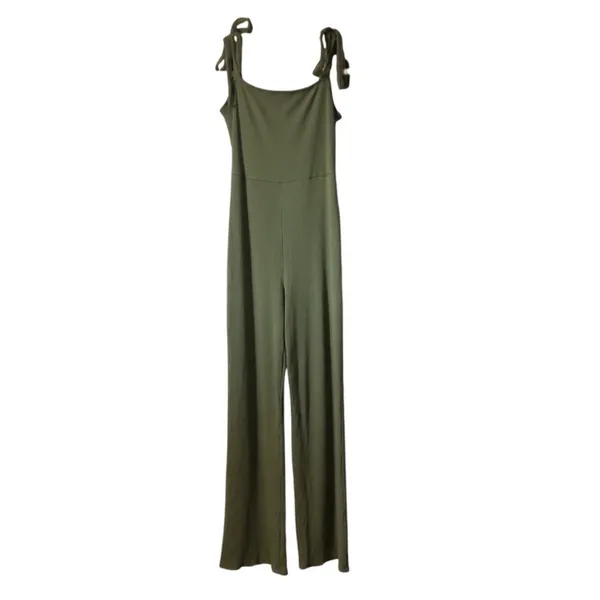 Urban Outfitters Green Ribbed Bow Knot Women’s Jumpsuit Romper Size Small NWOT - Image 2