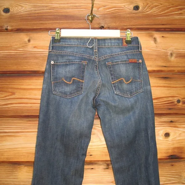 7 for All Mankind Low Rise Boot Cut Jeans 24 X 32 - Image 8