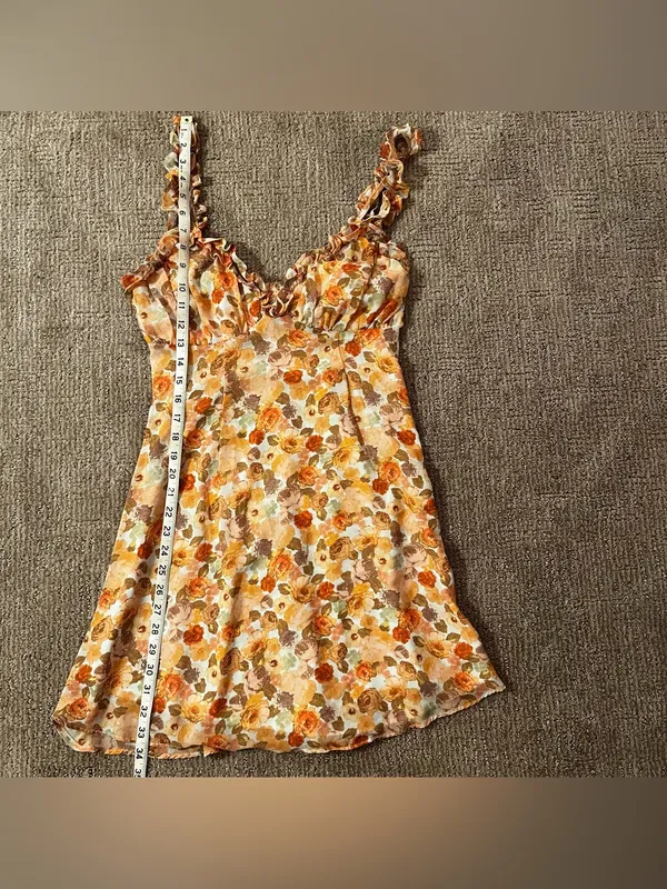 Beginning Boutique Yellow and Orange Floral Dress - Image 4