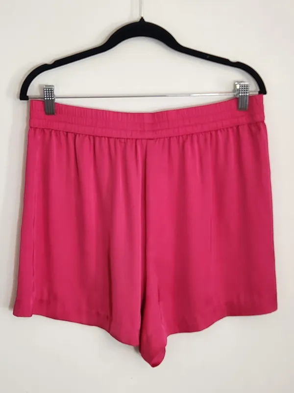 Victoria's Secret Hot Pink Satin Pull-On Lounge Shorts Size Large Flaw - Image 3