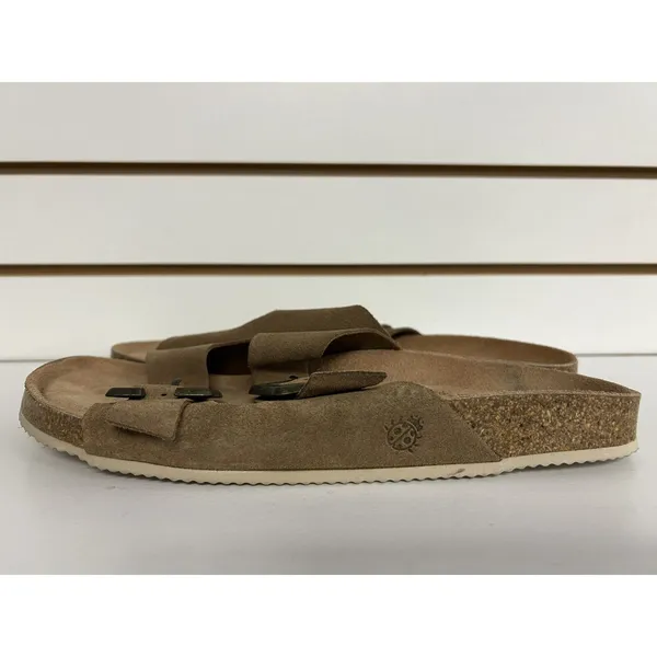 Yokono Women's Brown Leather Suede Wedge Sandals Size 9 Shoes Buckled Strap - Image 7
