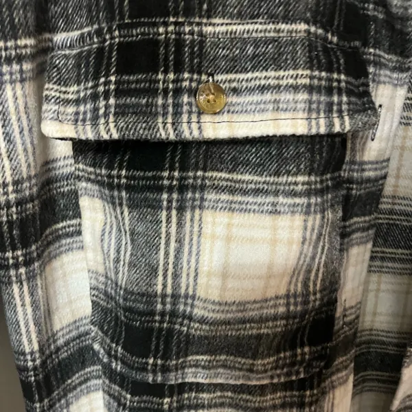 Banana Republic plaid black white‎ Shirt Jacket shacket size XXL - Image 7