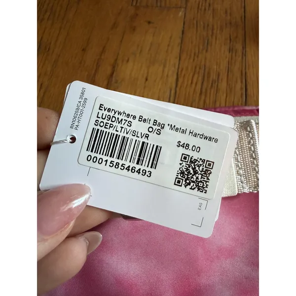 Lululemon Everywhere Belt Bag O/S Pink Tie Dye Nylon Crossbody Fanny Pack Zip - Image 4