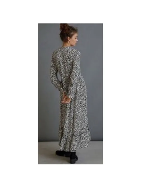 MARE MARE X ANTHROPOLOGIE Black White Leopard‎ Print Lynda Maxi Dress Size Small - Image 3