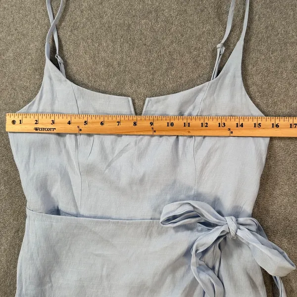 Hello Molly Blue Mini Dress Size 8 Ruffle Wrap Spaghetti Strap New - Image 5