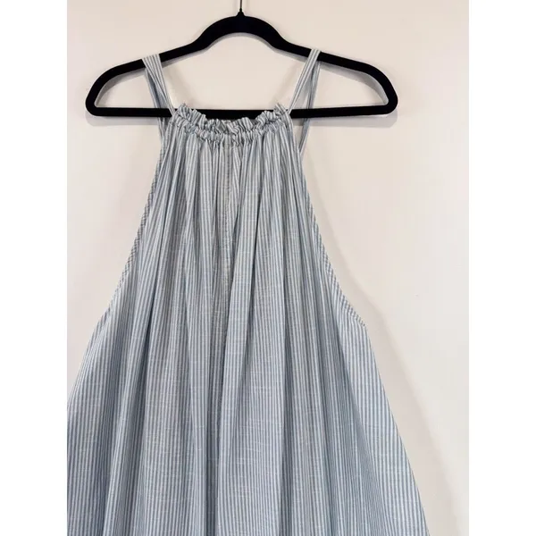 Free People Maxi Dress Blue Paradise and Back Striped Tasseled Flowy Boho Small - Image 10