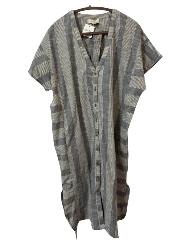Pehr 100% Organic Cotton Coastal Stripe Caftan Kaftan Waist Mama Denim L/XL - Image 2