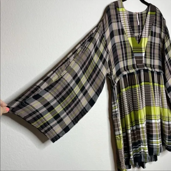 Free people‎ falling stars plaid mini dress - Image 7