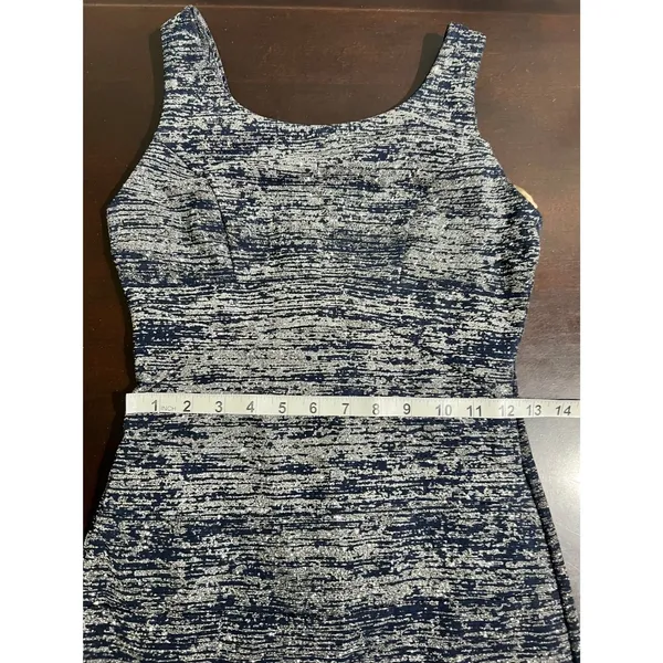 Emerald‎ Sundae Navy Silver Metallic Shimmer Bodycon Mini Dress Small - Image 7