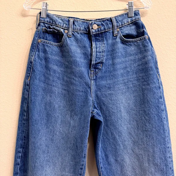 Banana Republic Ultra High Rise Barrel Leg Jeans Womens 27 Blue Denim 100% Cotto - Image 3