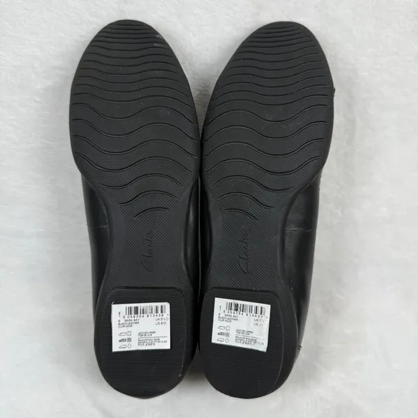 Clarks‎ Sara Bay Black Leather Ballet Flats Ultimate Comfort Round Toe Shoes 8M - Image 7